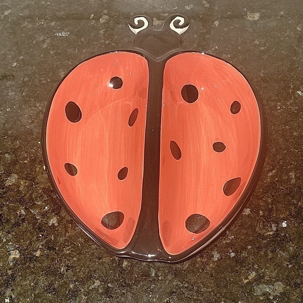 CLAY ART Lady Bug 🐞 Server Vintage Piece marked CA